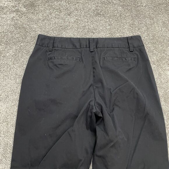 Lands' End Chino Pants Womens 12 Black Mid Rise Straight Leg Cotton Work 34x28 - Picture 4 of 14